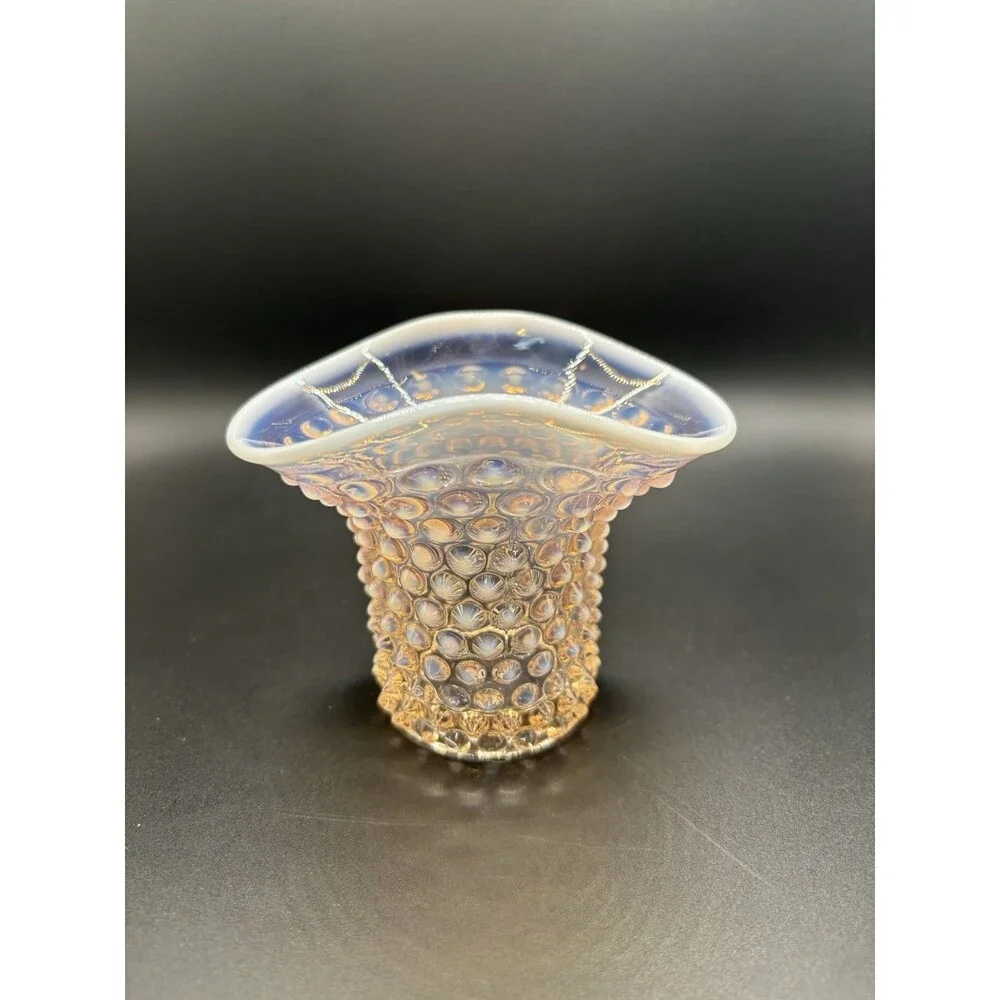 Duncan & Miller Hobnail Pink Opalescent Vase 4 3/8